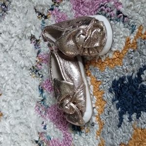Baby girl 9-12 months slip on metallic gold shoes